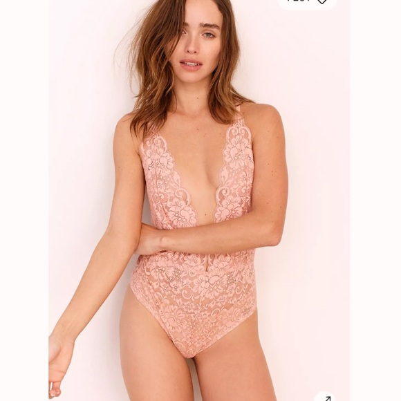 Free People-Comin' In Haht Bodysuit-Copper Rose - Picture 3 of 10